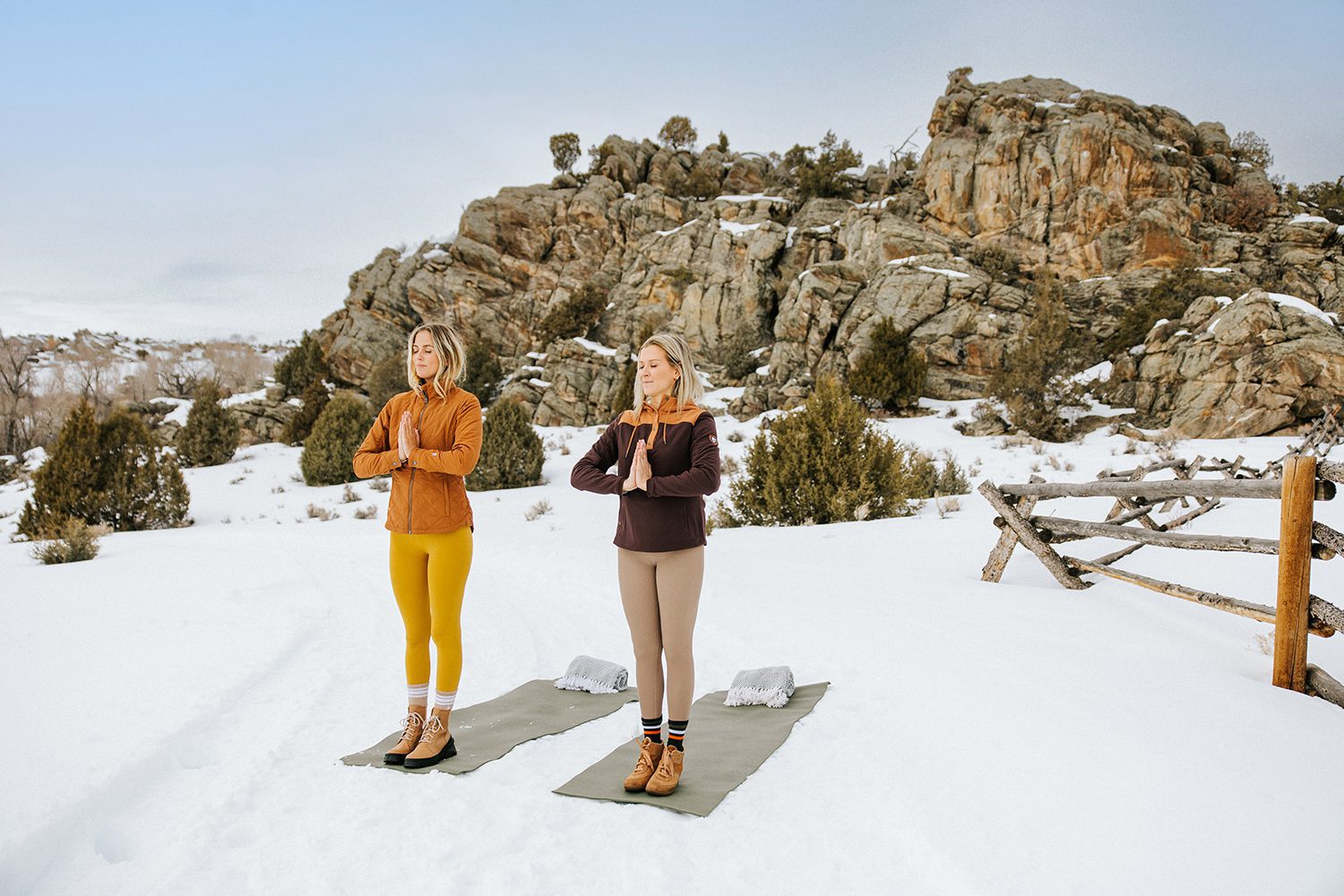 Snowga Outdoor Yoga in the Snow at Luxury Winter Resort